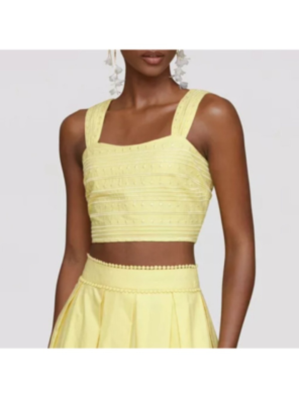 Alec Les Filles 100% Cotton Cropped Yellow Top Size 10 NWT